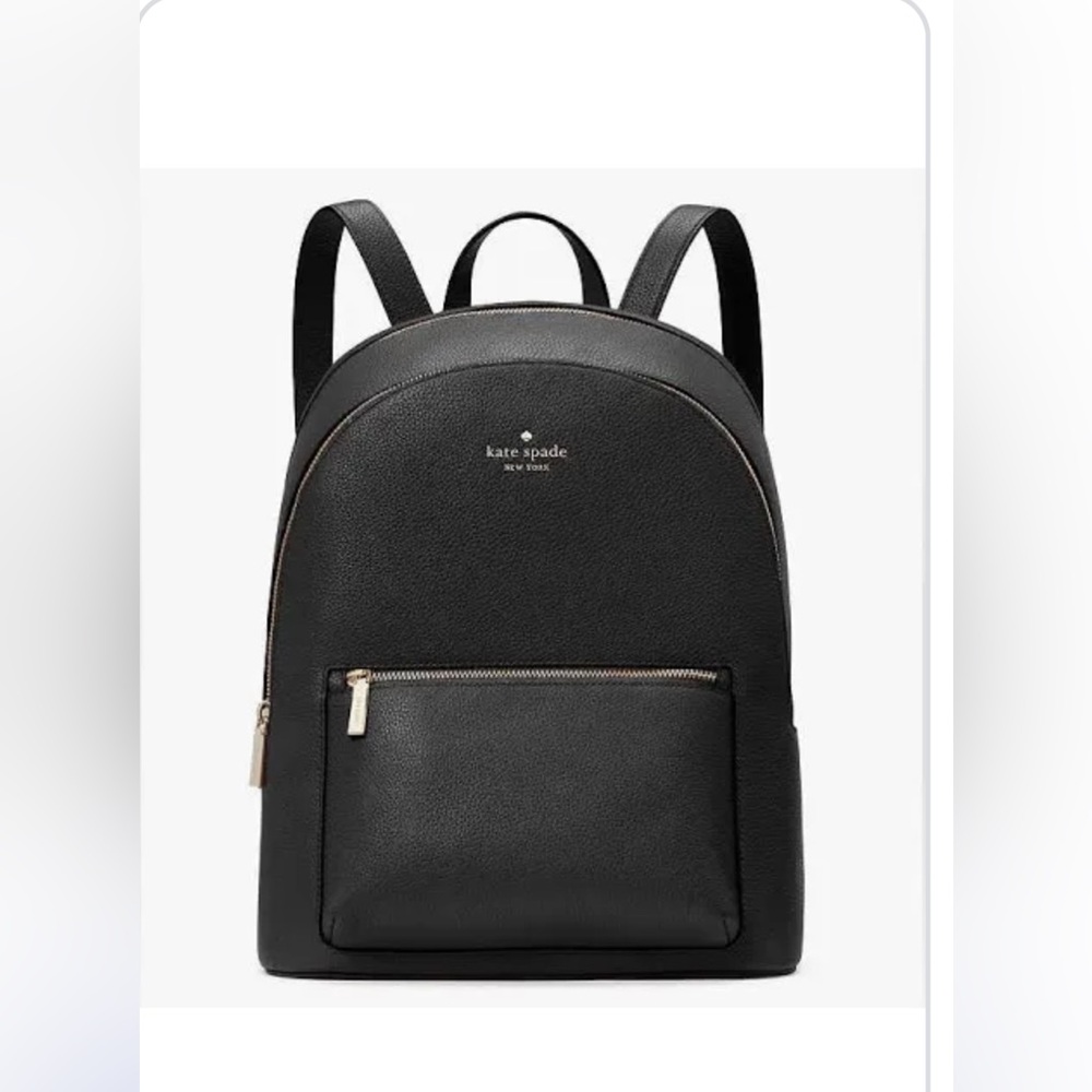 Kate Spade Black Pebble Leather Backpack w/Interior Laptop Sleeve - Picture 4 of 4